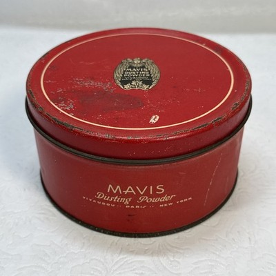 1920's  Art Deco Mavis Perfumed Dusting Powder Vivandou Box Tin Container EMPTY