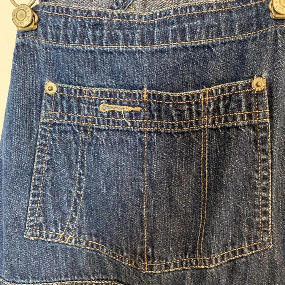 Gap Womens Bib Overalls Denim Size XS Cotton Blue Carpenter Wide Leg Farmer Boho - Image 3 of 4