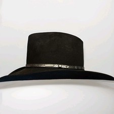Vintage John B Stetson Riverton Western Cowboy Hat 4X Beaver Felt Black Sz 7