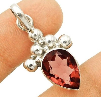 Natürlicher 3 kt rosa Amethyst 925 massiv Sterlingsilber Anhänger 1 1/3'' lang @B5-2