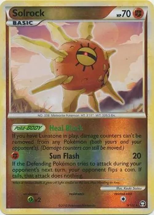 Solrock - 9/102 - Pokemon Triumphant Reverse Holo Rare NM