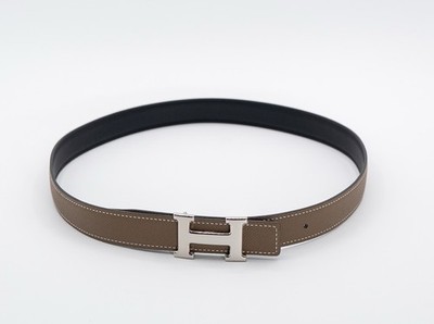 HERMES ベルト ミニH & レザーベルト 24 ７５cm Hermès Mini H Belt Buckle & Reversible Leather Strap 24mm 75 | eBay