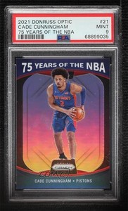 2021 Panini Prizm Optic 75 Years of the NBA Cade Cunningham PSA 9 MINT Rookie RC