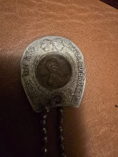 1951 ENCASED LINCOLN CENT KEEP ME AND NEVER GO BROKE crawford jewelers phila.