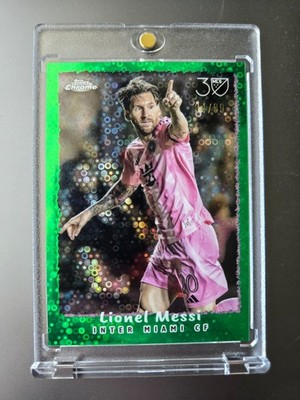 LIONEL MESSI— 2025 Topps Chrome  "1995 Topps" Green RayWave /99