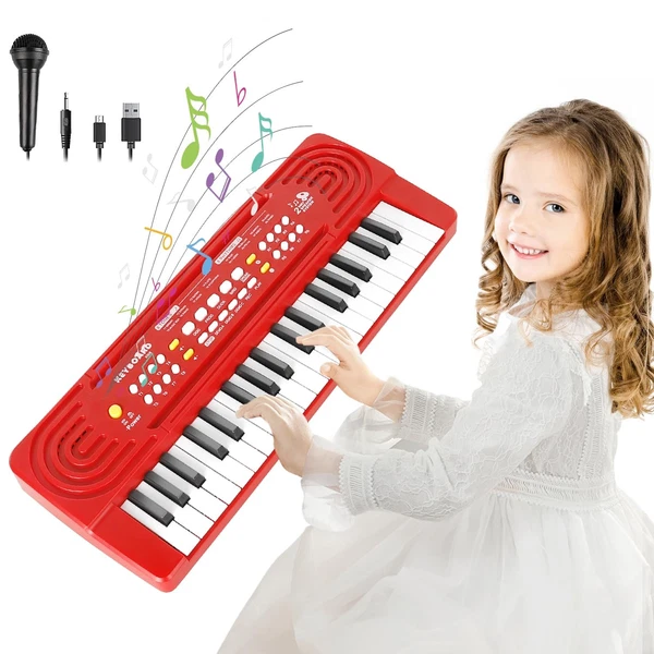 Kids Toddler Toy Piano Keyboard, 37 Key Pianos for Kid Music Toys Instruments...