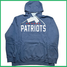 New England Patriots 2025 Rivalries Sideline Hoodie Storm Blue NE Reprint Gildan