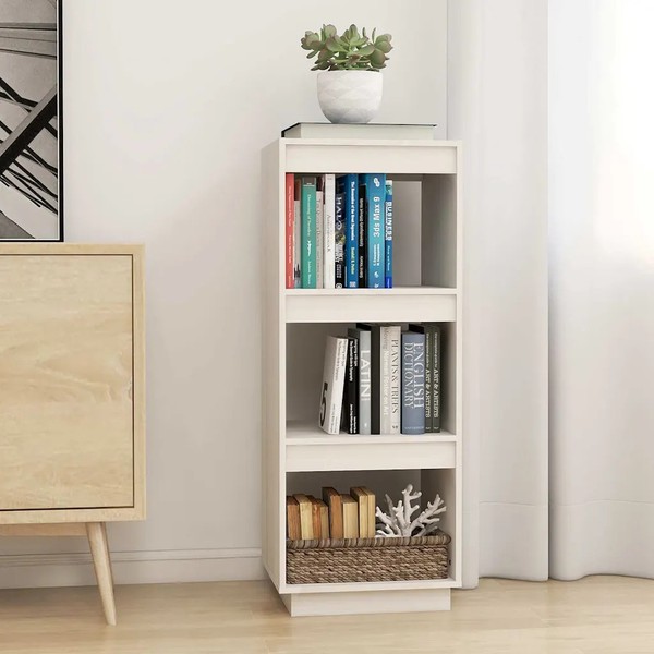 Raumteiler BüCherregal Massivholz Kiefer Weiß 40X35X103 Cm-image