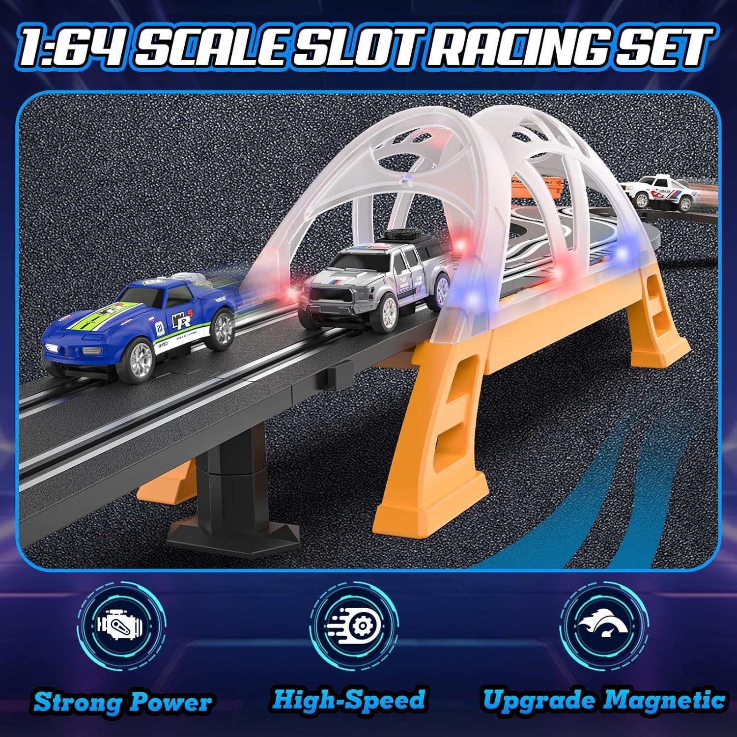 Slot Car Race Track Set Electric Powered Race Track Dual Racing Car Track Set