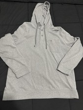 IZOD Saltwater Hoodie Mens Large Grey Hooded Pullover Cozy Relaxed Classics