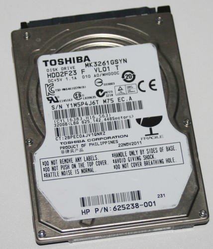 Toshiba MK3261GSYN 320GB SATA 2.5'' PCB: G002872A MDK 339V-0W
