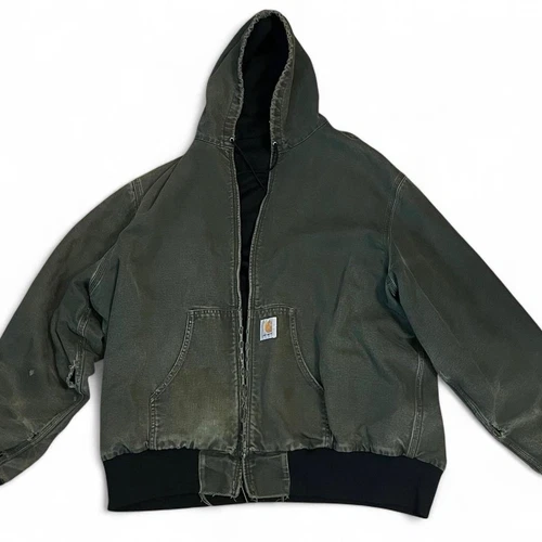 Vintage Carharttt Men’s Work Jacket Size Large Faded Green - product listing photo