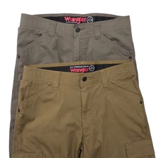 Wrangler All Terrain Gear Pants Mens 32x32 Lot of 2 Beige Brown Outdoor Cargo