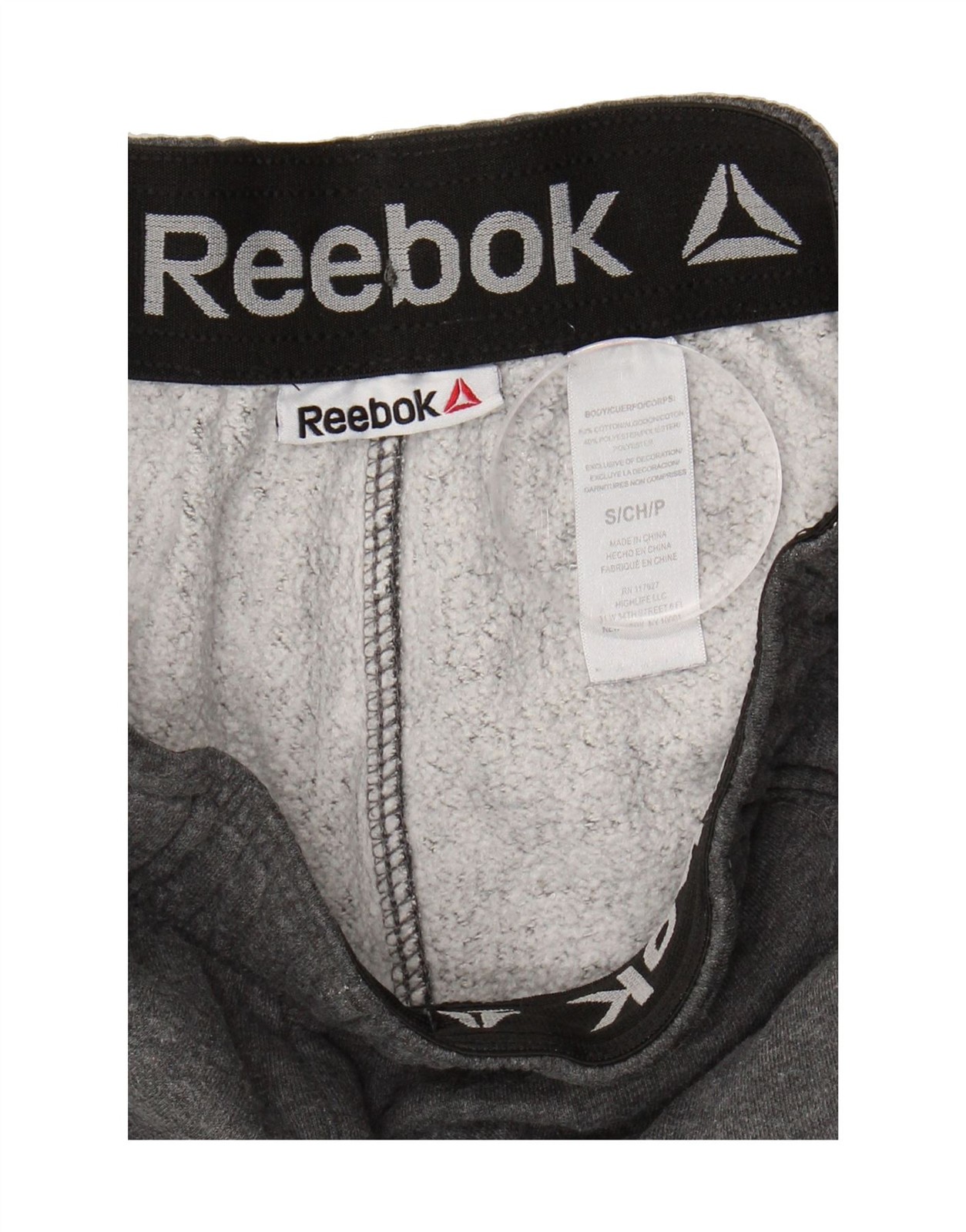 REEBOK Mens Tracksuit Trousers Small Grey Cotton AL12 thumbnail 3