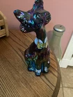Fenton 11"T Amethyst Carnival Glass Alley Cat w/Bow Tie