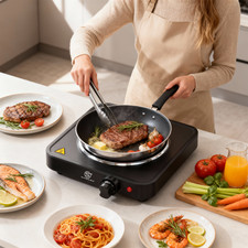 SUPERLEX Elektrisch Kochplatte 1500W Einzel Herdplatte Camping Herd Kochfeld