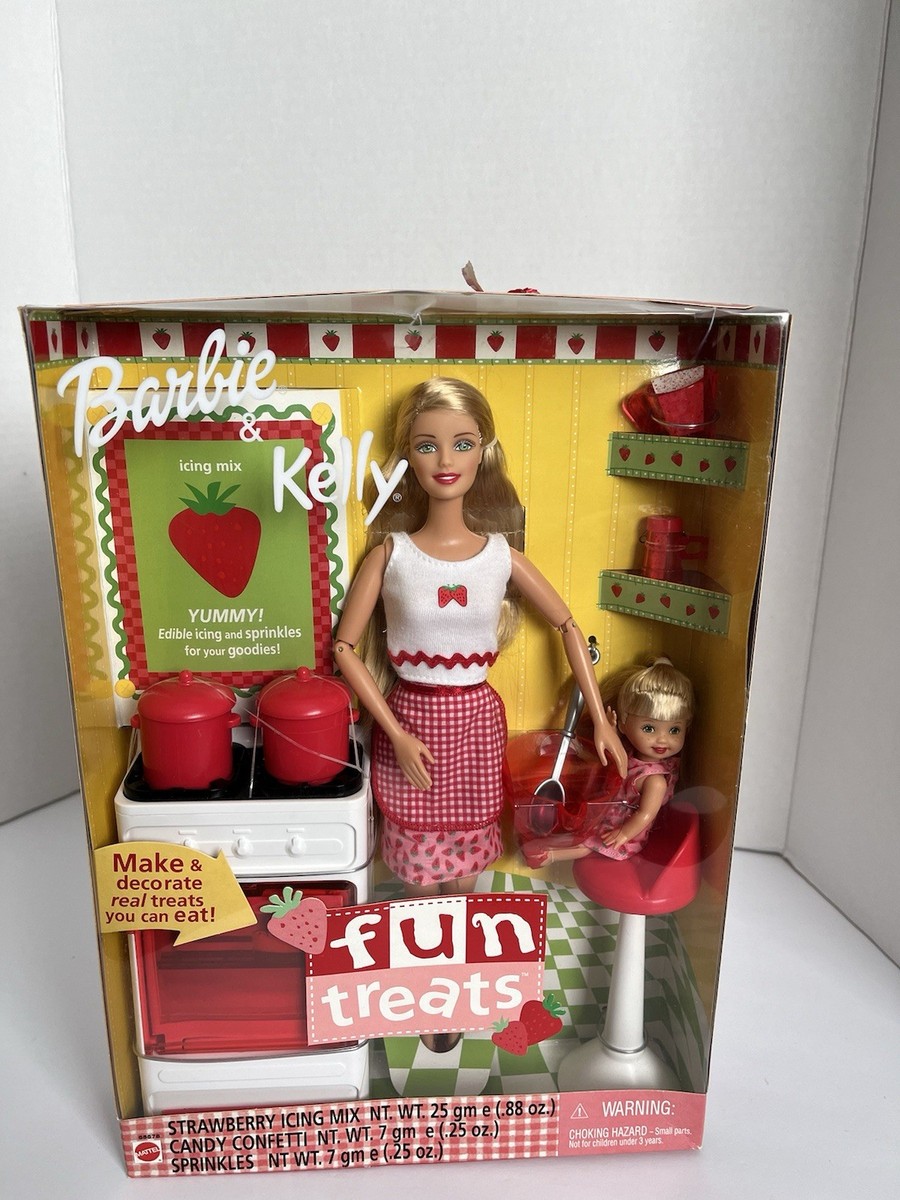Barbie & Kelly Fun Treats Dolls with Kitchen Playset 2001 NRFB