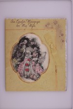 Vintage Rust Craft Easter Card for Wife Colonial Couple Yellow Ribbon