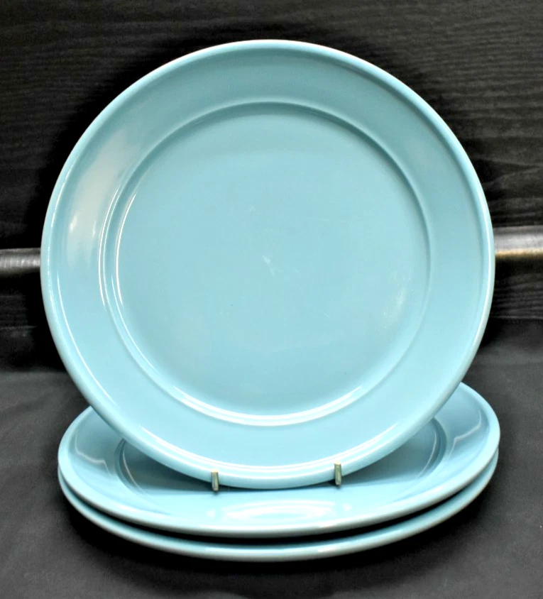 Set of 3 - Mainstays AMELIA - TOPAZ BLUE - Stoneware Salad Lunch Plates (735) - Image 4 of 4