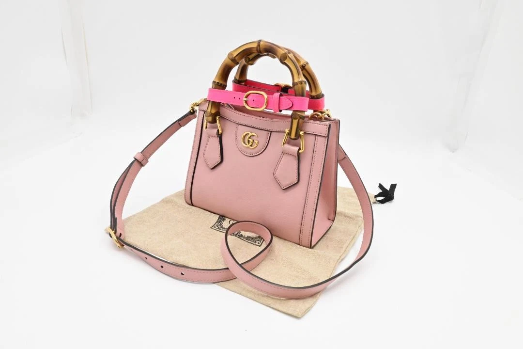 Mini sac fourre tout GUCCI Diana rose WAY bag #PG68GM