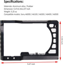 BAFANG Camera Cage for Sony Alpha A6100 A6400 A6300 A6500 A6000