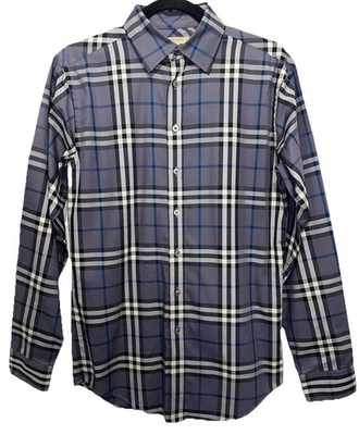Authentic Burberry London Men's Nova Check Plaid Long Sleeve