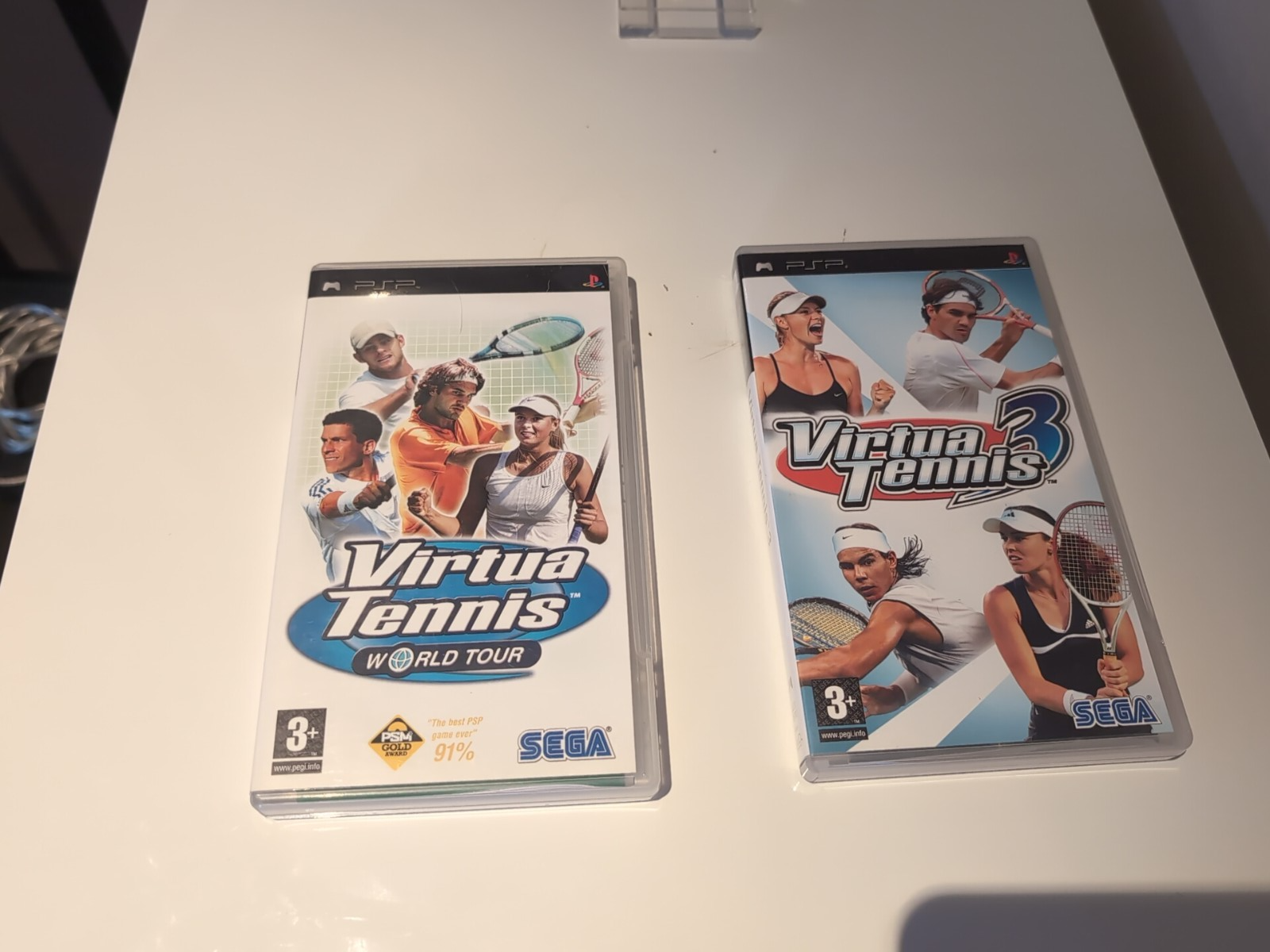 Virtua Tennis World Tour + Virtua Tennis 3 Sony PSP Bundle Complete Excellent