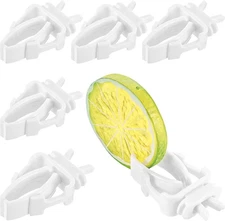 6 Pieces Bird Cage Food Holder Parrot Fruit Vegetable Clips White 