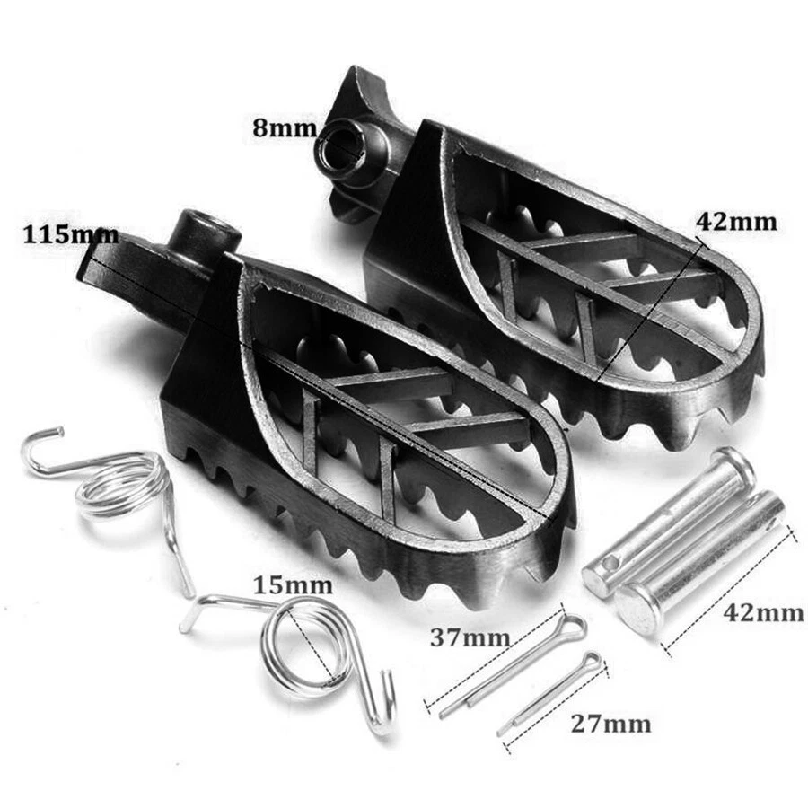 Pair Motorcycles Front Foot Peg Footrest Modified for Honda Yamaha USA - Image 3 of 4