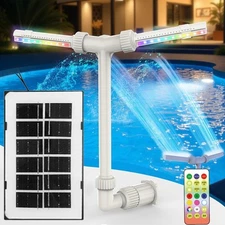 Pool Fountain w/ Light & Remote Control Dual Spray Aerator Adjustable Sprinkler