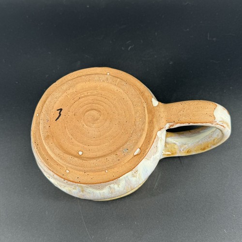 Taza de té café terracota cerámica artística de estudio hecha a mano esmalte por goteo - Imagen 6 de 9