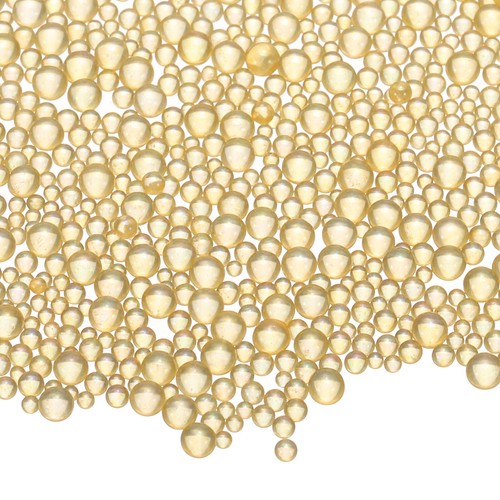 Iridescent Tiny Glass Bubble Beads, Φ0.4-3mm 20g No Hole, Round, Gold,2pcs