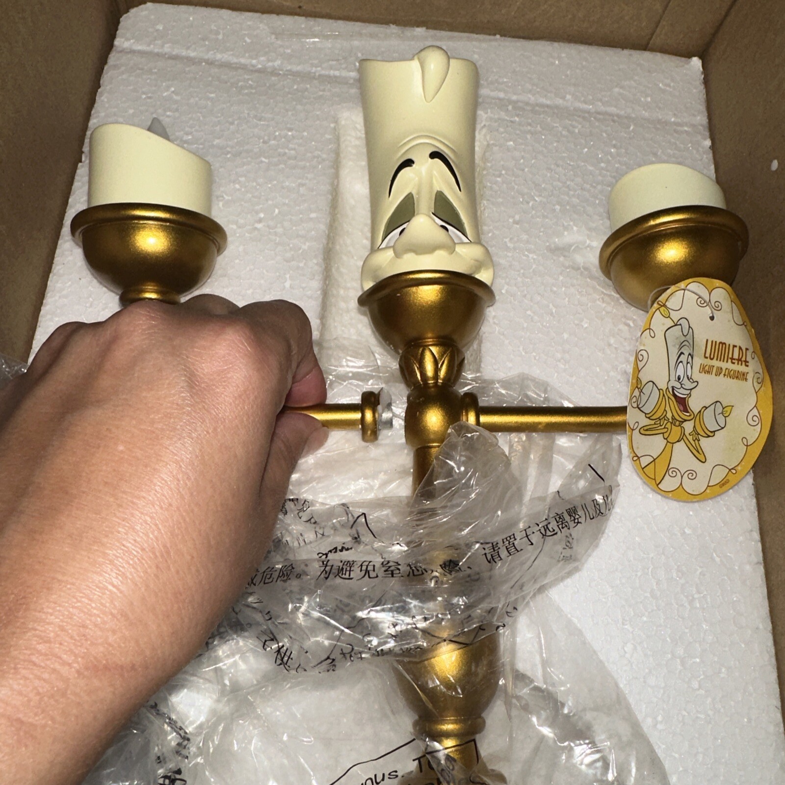 Disney Parks Exclusive Beauty & Beast Lumiere Light Up Figurine Broken