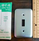 2 NOS STEEL CITY 68 C 30 STEEL TOGGLE WALL SWITCH PLATE COVER Industrial Utility — photo 6