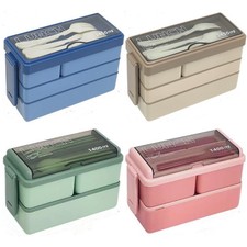 Lunch Box Food Container 3/4 Compartment 2/3 Layers Bento Boxes for School Work