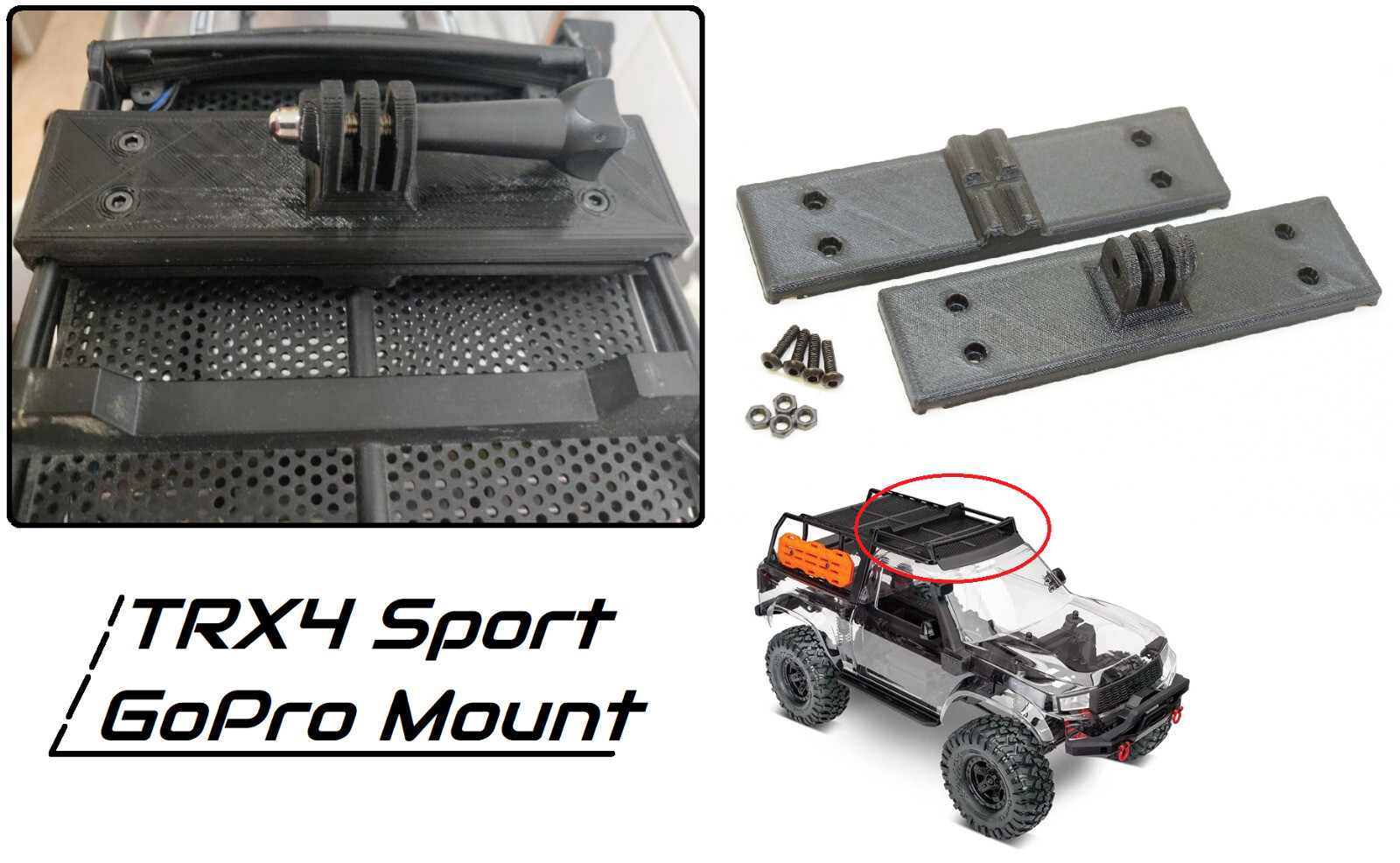 GoPro Roof Rack Mount for Traxxas TRX-4 Sport RC Crawler Action Camera-image