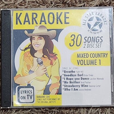 All Star Karaoke Mixed Country Volume 1 CD 2003 2 Disc Set