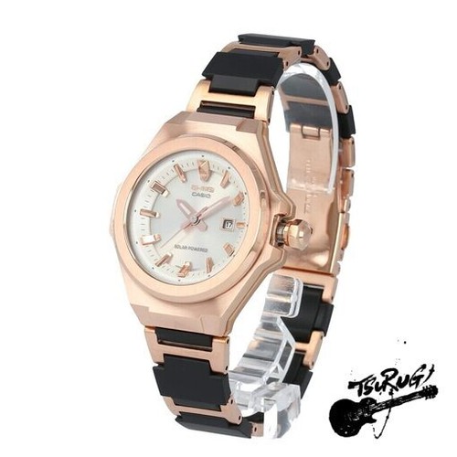 CASIO Baby-G Watch for Women Analog Metal Solar G-MS Black Rose Gold MSG