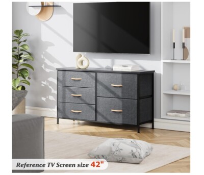 5-Drawer Bedroom Dresser in Black Grey | eBay