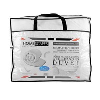 Homescapes - Luxury White Goose Feather & Down - All Seasons - Double Duvet 9 + Homescapes - Luxury White Goose Feather & Down - All Seasons - Double Duvet 9 +