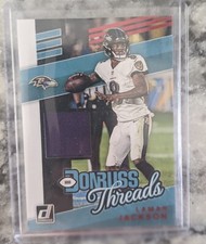 Lamar Jackson 2019 Panini Donruss Threads Red Parallel patch Jersey Card #T-7