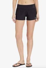 Nike L109344 Womens Black Solid Element Swim Boardshorts Size XL