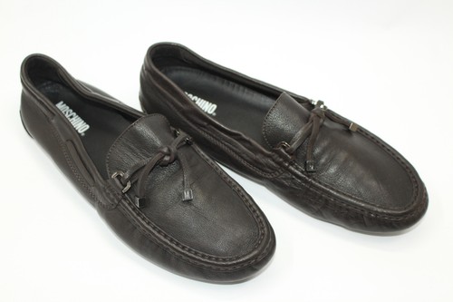 MOSCHINO men shoes sz 8.5 Europe 42 black leather S9093