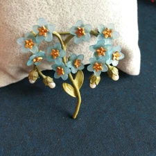 Blue Forget Me Not Petals Brooch Forget-me-not Pin Girl