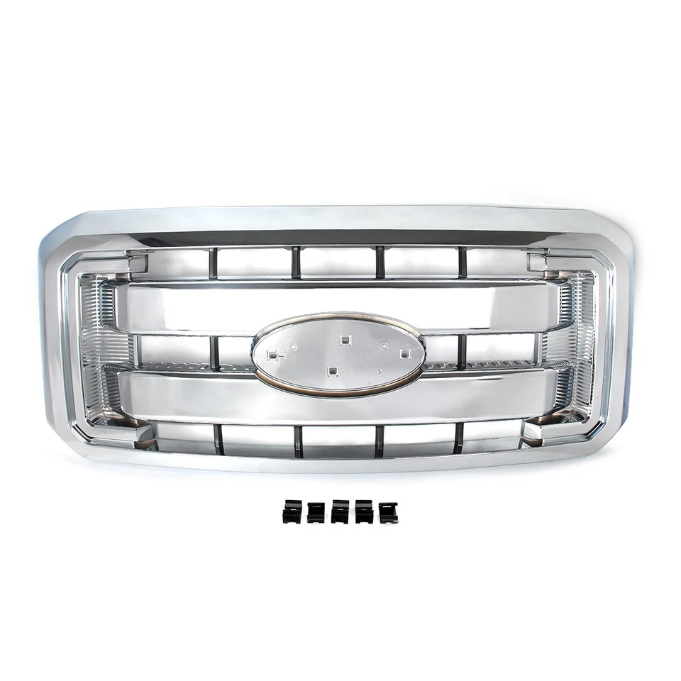Chrome Grille Grill Assembly For 2011-2016 Ford F250 F350 F450 F550 Super Duty Foto 2 de 4