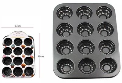 Backform Tablett Antihaft 12 Muffins Cupcake Süßigkeiten Pudding 59946 dfh