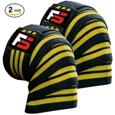 FIGHTSENSE Gym Weight lifting Knee Wraps Bandage Straps Guard Powerlifting Pair