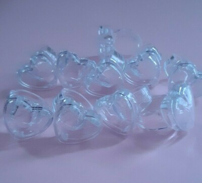 Empty Plastic  Heart Lip Balm Rings 1.5 ml DIY Beauty Containers (10 Pcs)  