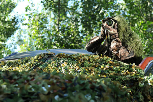80*90cm Woodland Military Jungle Camouflage Net Hunting Blind Ghillie Suit Hat - Bild 2 von 6