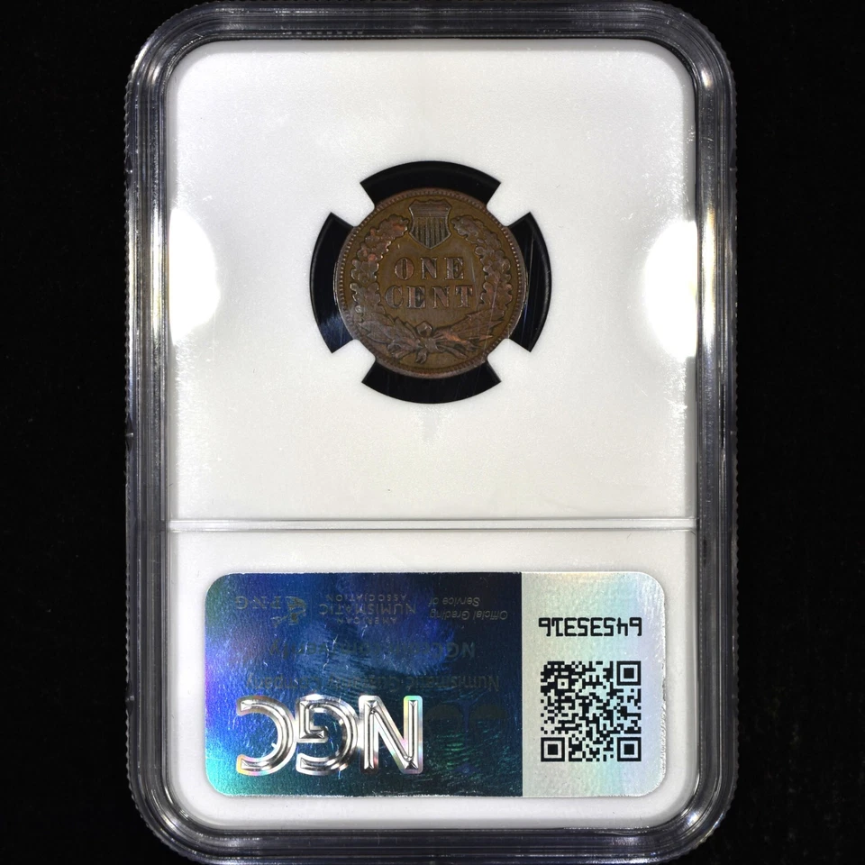 1886 INDIAN HEAD CENT ✪ NGC XF-45 ✪ 1C COIN EXTRA FINE TYPE 1 T-1 ◢TRUSTED◣ - Image 4 of 4